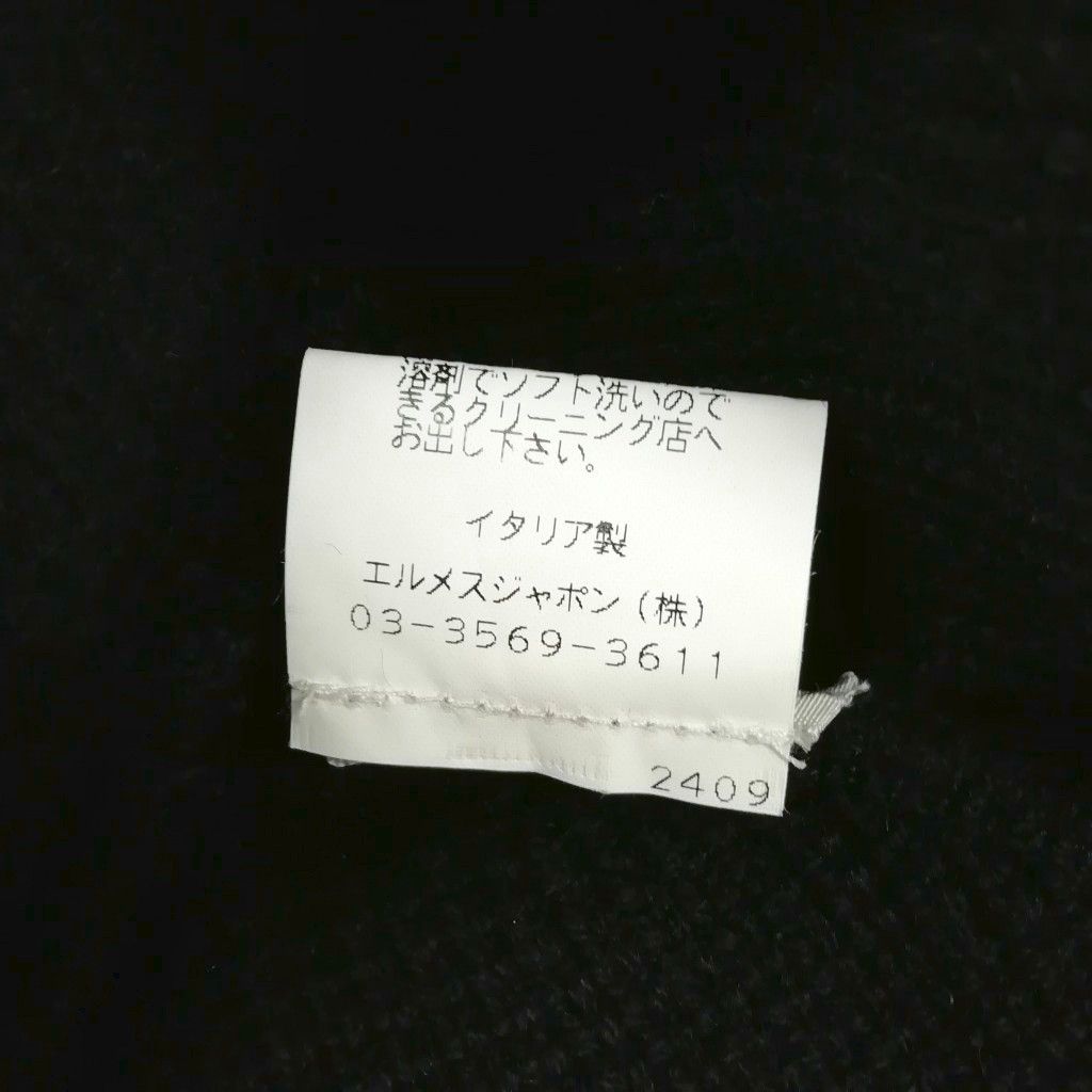 Hermes Martin Margiela Era Cashmere Logo Knit Cap Hat ME Black — view 6