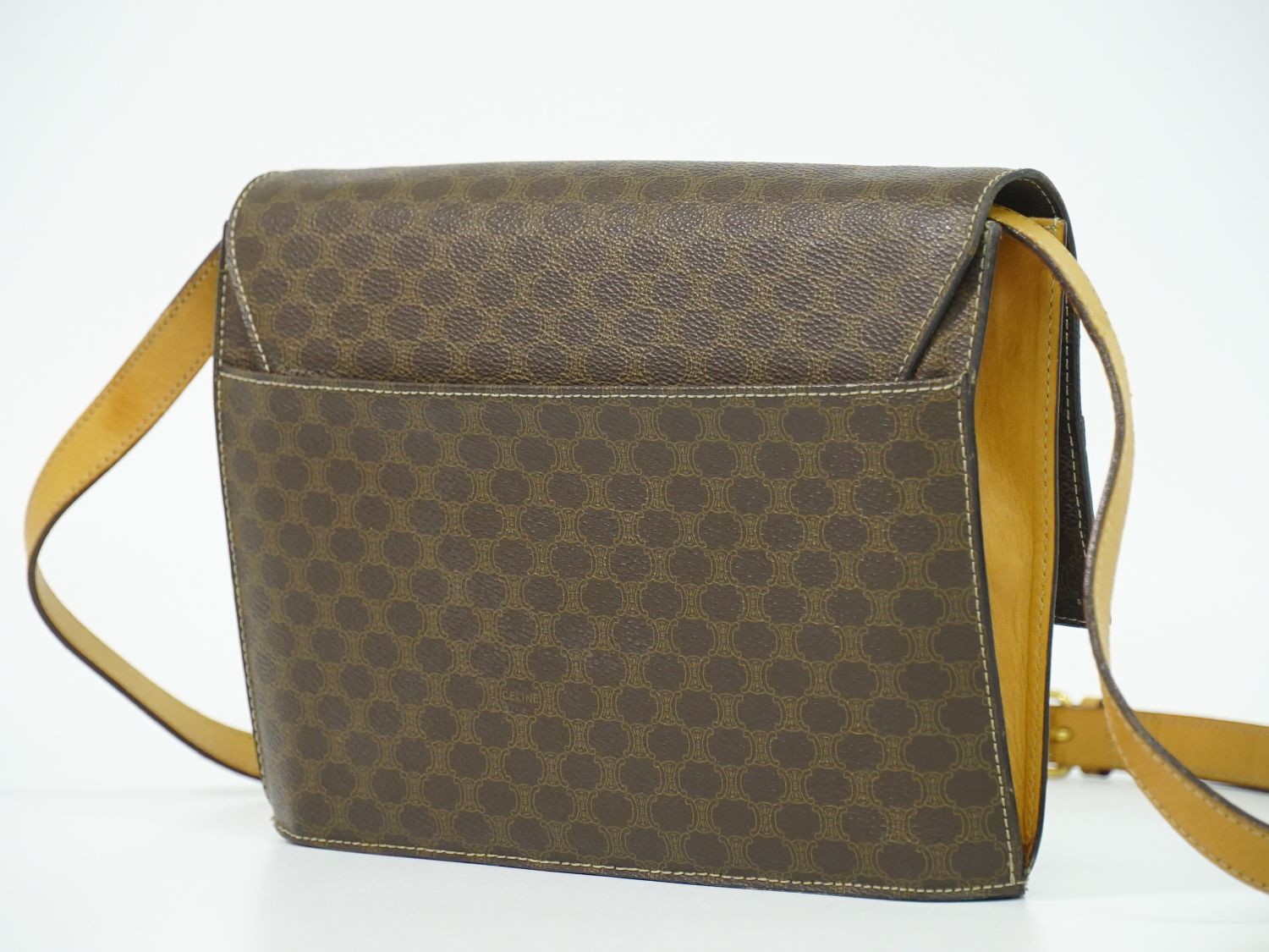 Celine Macadam Medal Motif Shoulder Bag Pochette Brown — view 2