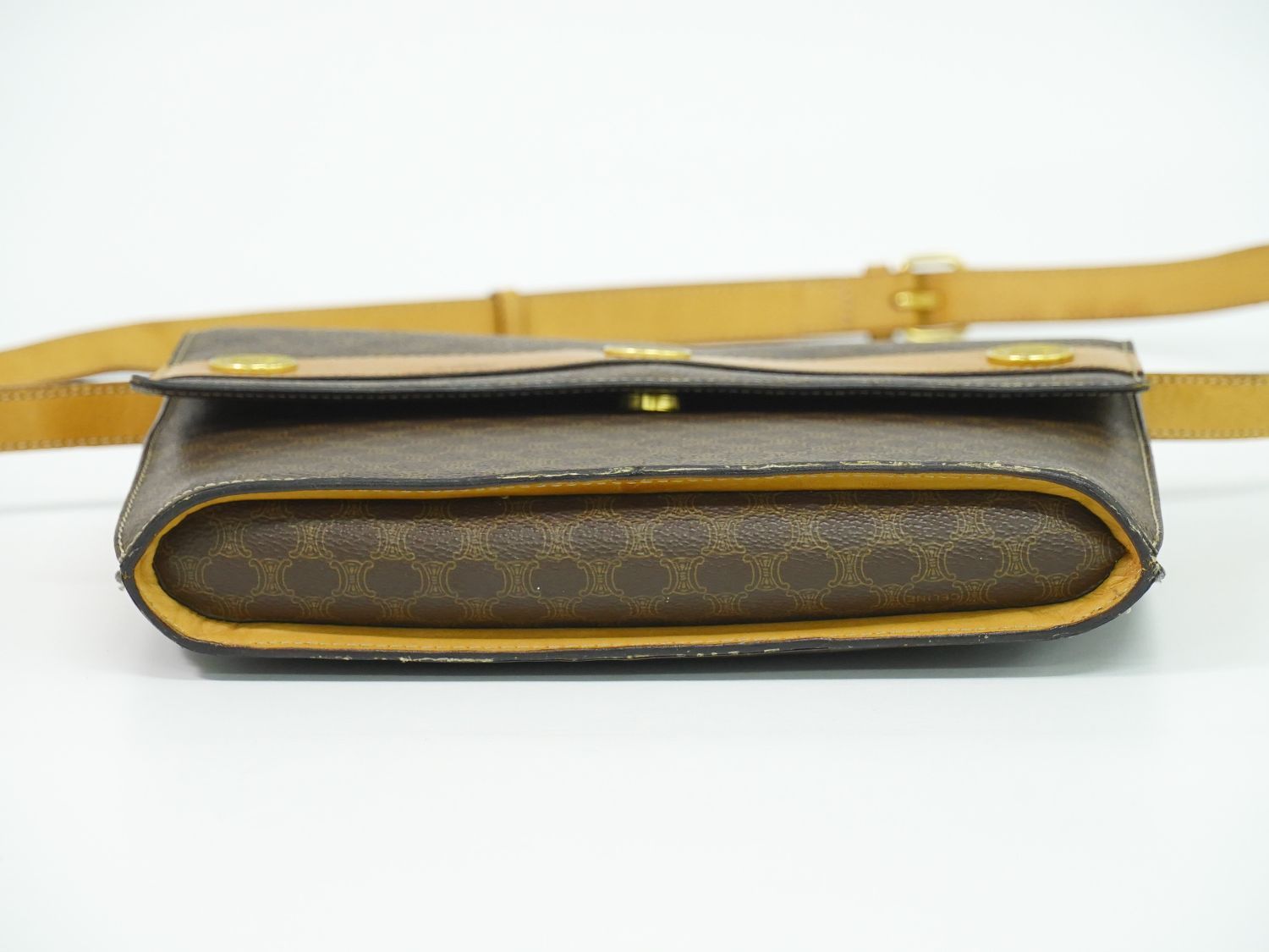 Celine Macadam Medal Motif Shoulder Bag Pochette Brown — view 3