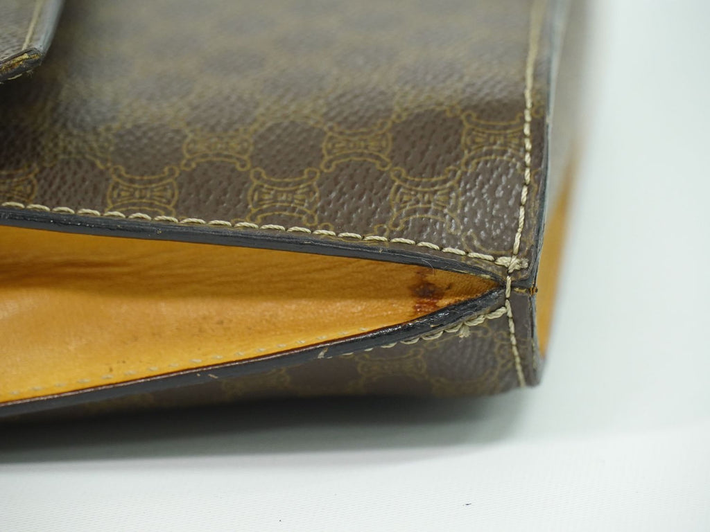 Celine Macadam Medal Motif Shoulder Bag Pochette Brown — view 7