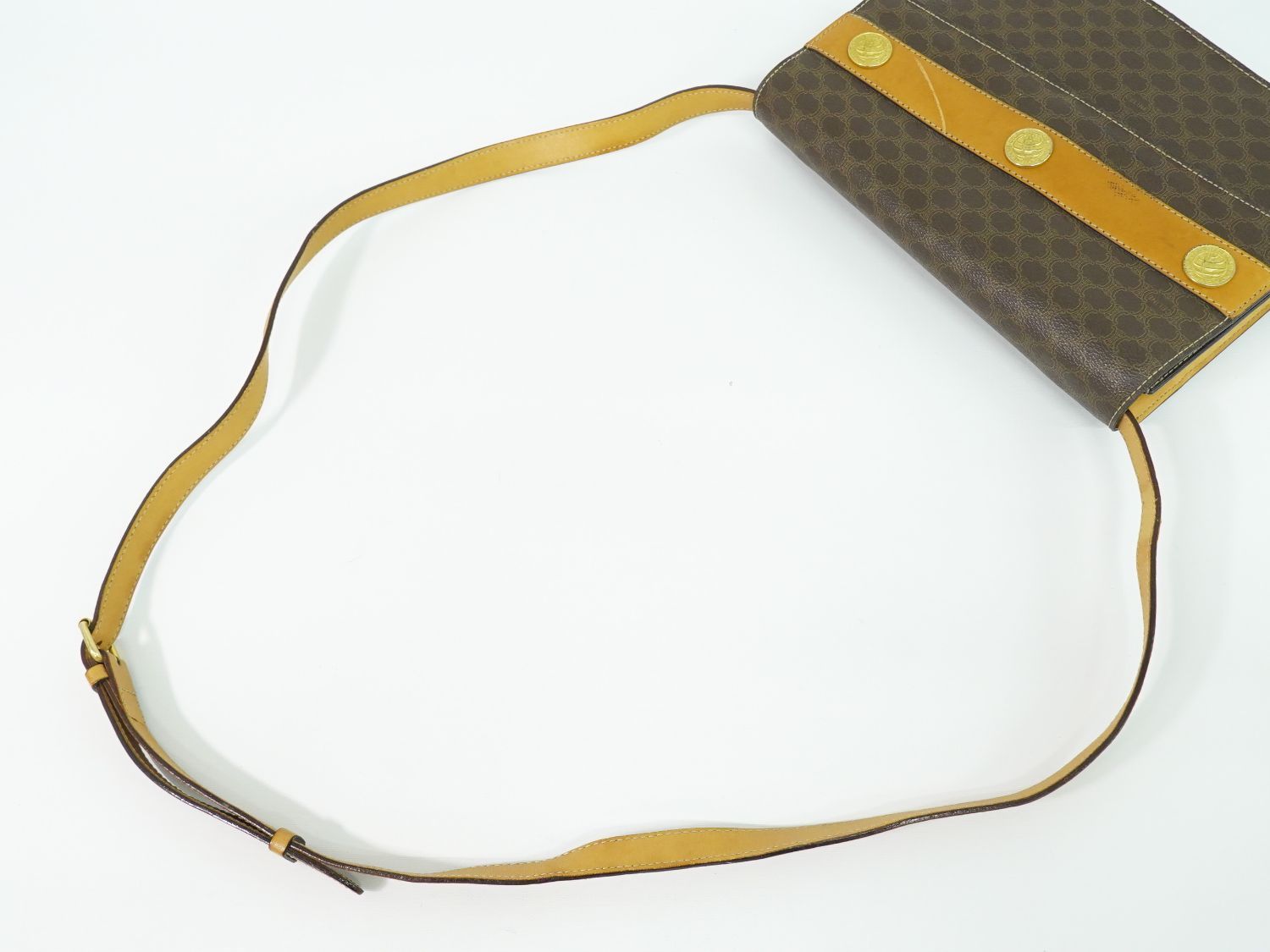 Celine Macadam Medal Motif Shoulder Bag Pochette Brown — view 4