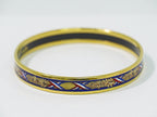 Hermes Enamel PM Bangle Bracelet Cloisonne Gold Plated Multicolor Email — view 4
