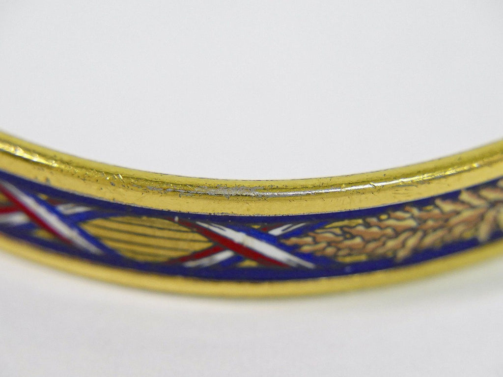 Hermes Enamel PM Bangle Bracelet Cloisonne Gold Plated Multicolor Email — view 5
