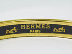 Hermes Enamel PM Bangle Bracelet Cloisonne Gold Plated Multicolor Email — view 9