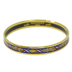 Hermes Enamel PM Bangle Bracelet Cloisonne Gold Plated Multicolor Email