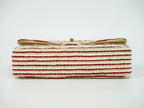 Chanel Coco Sailor Quilted Double Flap Chain Shoulder Bag Canvas Red Beige White — view 3