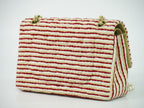 Chanel Coco Sailor Quilted Double Flap Chain Shoulder Bag Canvas Red Beige White — view 2