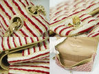 Chanel Coco Sailor Quilted Double Flap Chain Shoulder Bag Canvas Red Beige White — view 7