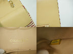 Chanel Coco Sailor Quilted Double Flap Chain Shoulder Bag Canvas Red Beige White — view 9