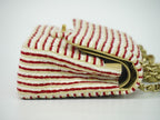 Chanel Coco Sailor Quilted Double Flap Chain Shoulder Bag Canvas Red Beige White — view 4