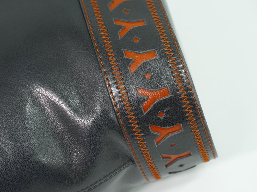 Saint Laurent Yves YSL Leather Shoulder Bag Black — view 7