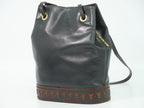 Saint Laurent Yves YSL Leather Shoulder Bag Black — view 2