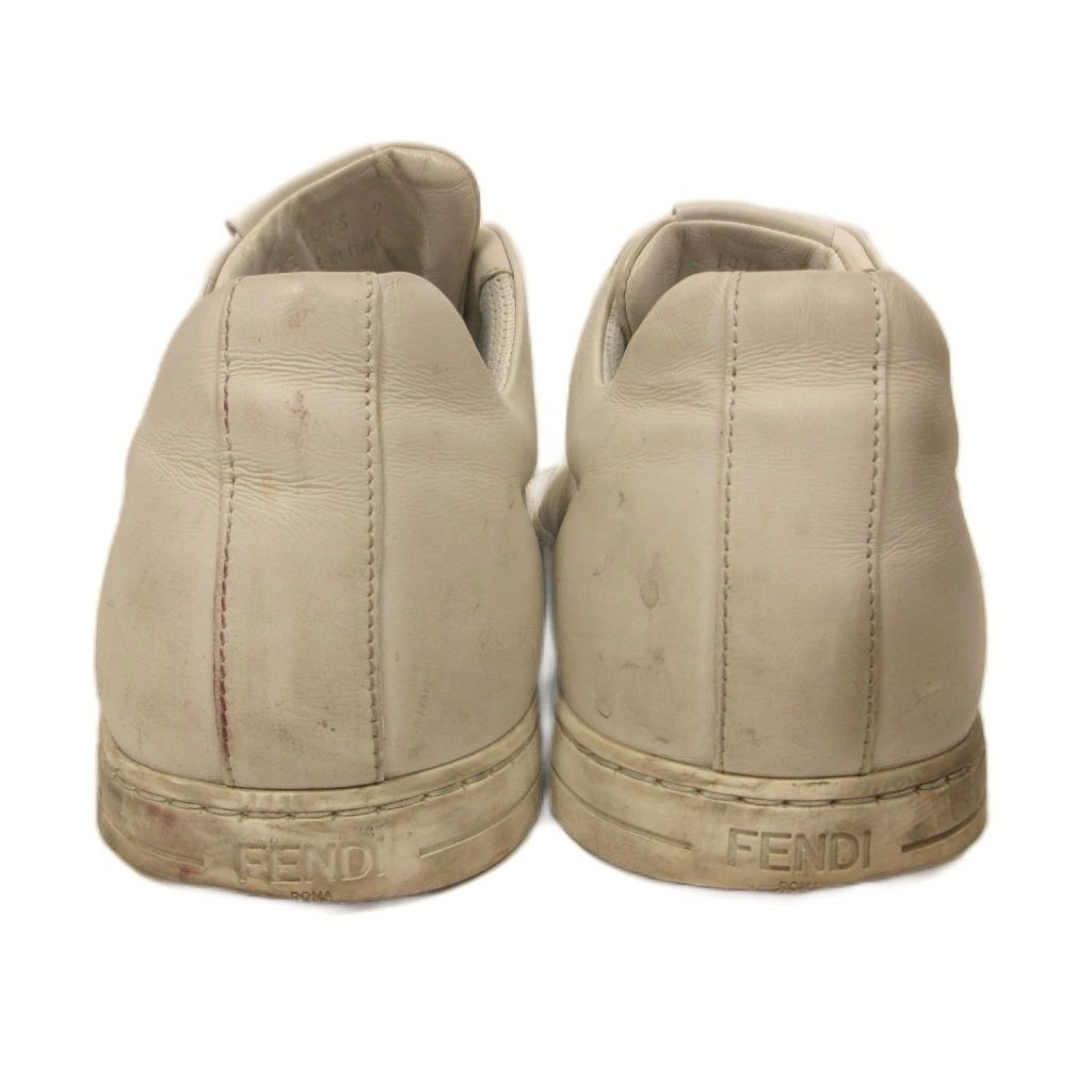 Fendi Monster Star Patch Low Cut Sneakers Shoes Leather 9 White — view 4