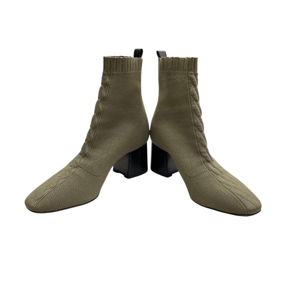Hermes Voltige Short Boots 36 Knit Khaki — view 4