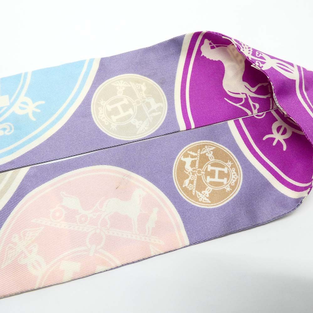 Hermes Twilly Ex Libris Confetti Ex les Confettis Purple Scarf — view 9
