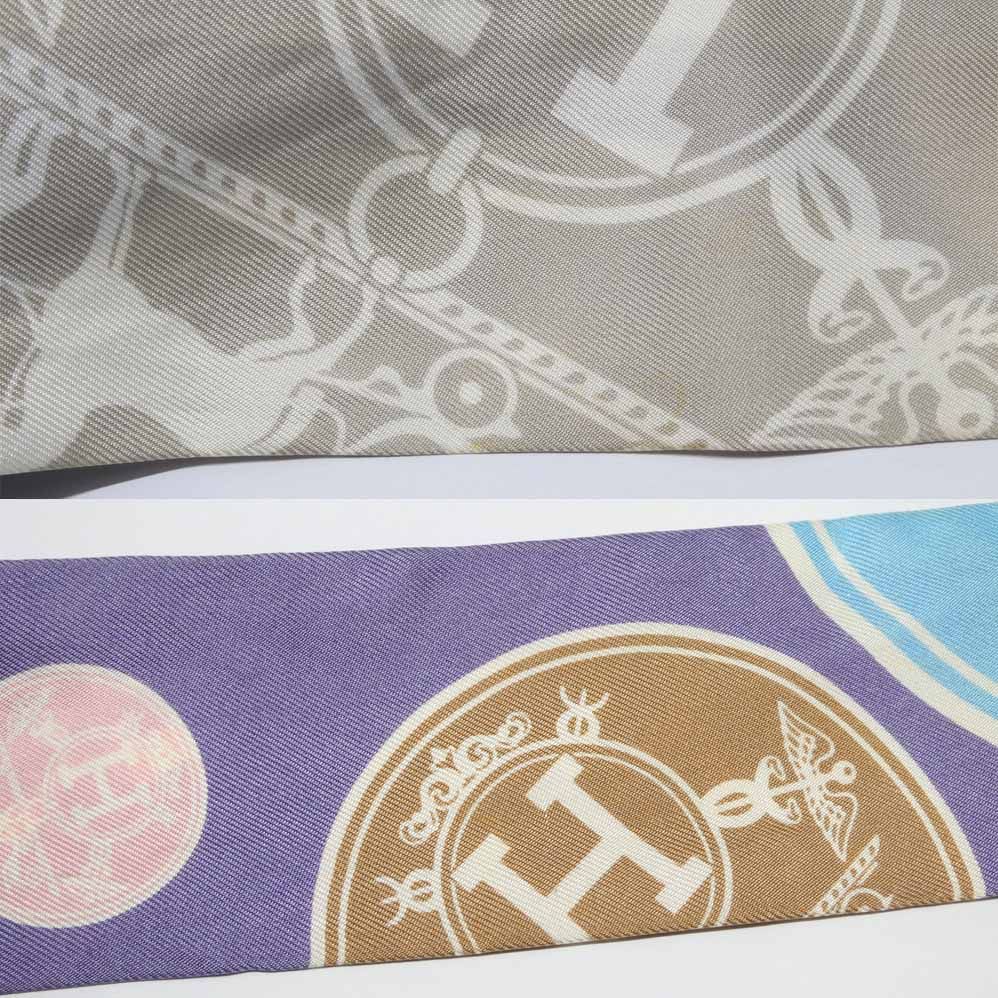 Hermes Twilly Ex Libris Confetti Ex les Confettis Purple Scarf — view 6