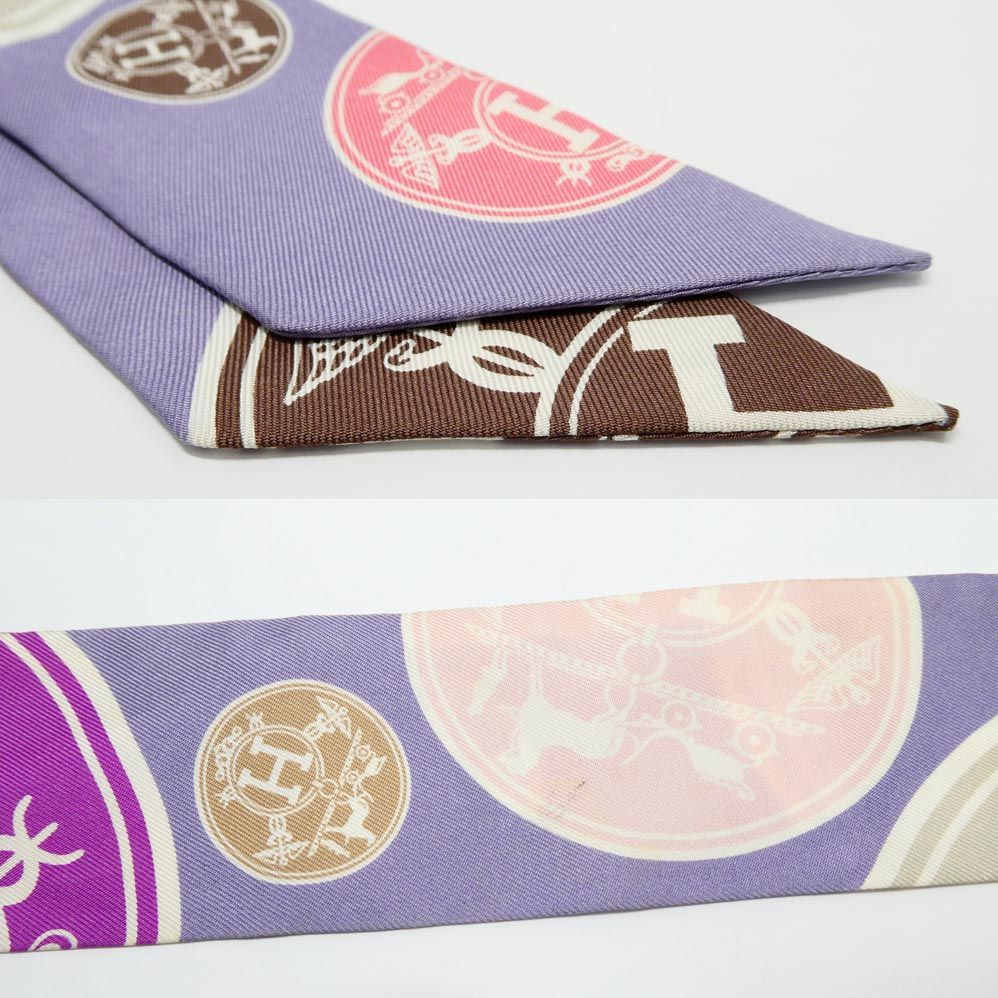 Hermes Twilly Ex Libris Confetti Ex les Confettis Purple Scarf — view 7
