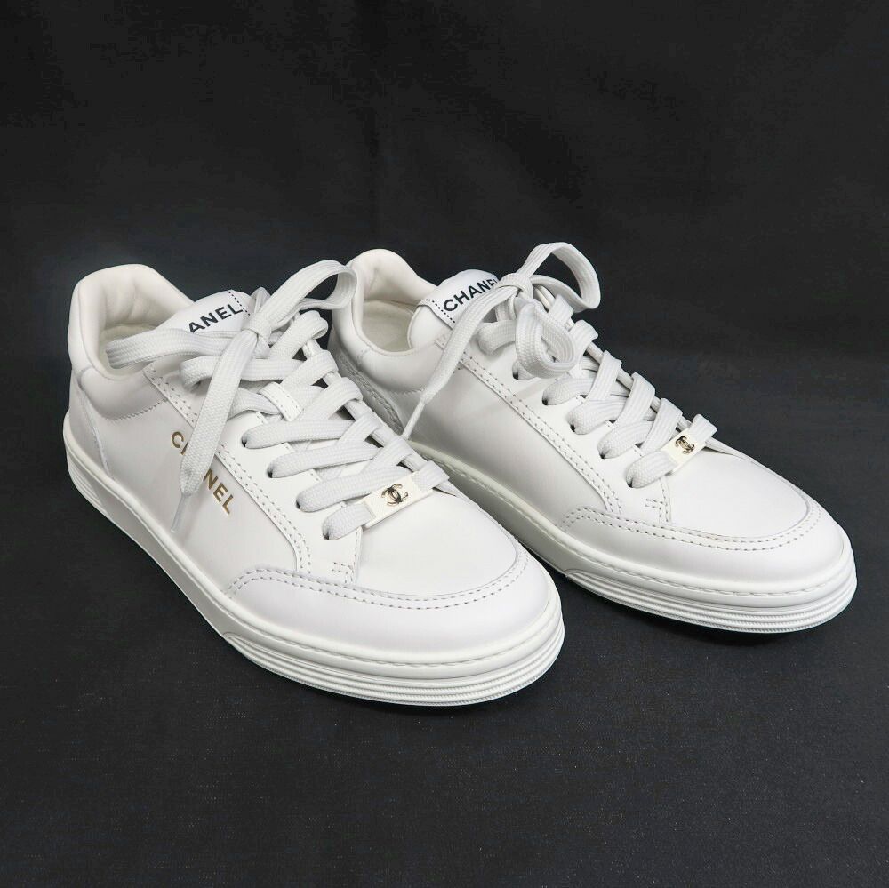 Chanel Sneakers 37 White Leather Shoes — view 2
