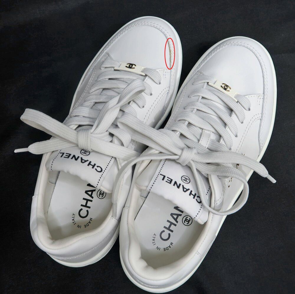 Chanel Sneakers 37 White Leather Shoes — view 6