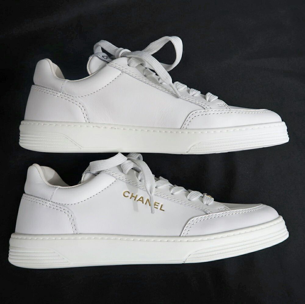 Chanel Sneakers 37 White Leather Shoes — view 5