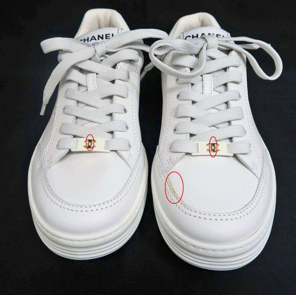 Chanel Sneakers 37 White Leather Shoes — view 3