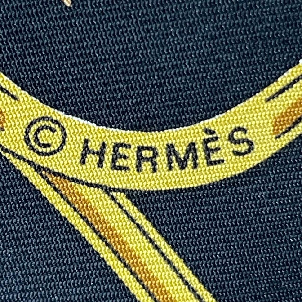 Hermes Carre 90 Silk Scarf Splendeur Des Maharajas Black — view 9