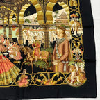 Hermes Carre 90 Silk Scarf Splendeur Des Maharajas Black — view 5