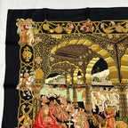 Hermes Carre 90 Silk Scarf Splendeur Des Maharajas Black — view 3
