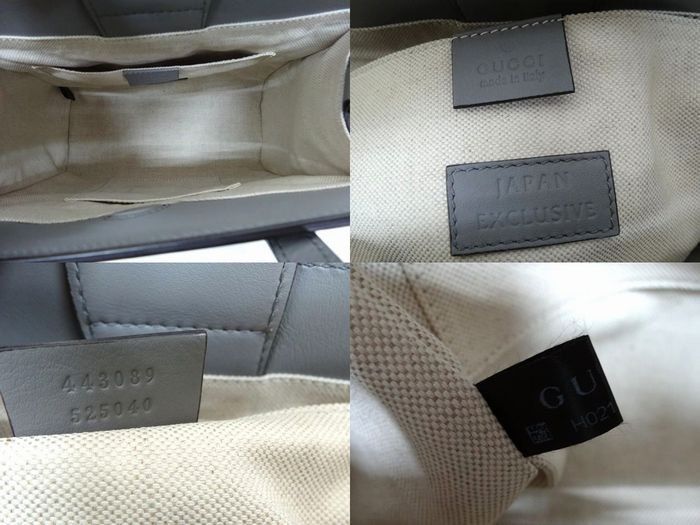 Gucci 2-Way Shoulder Bag GG Ribbon Leather Gray — view 5