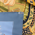 Hermes Carre 90 Blue Desert Leather Ornament Scarf — view 4