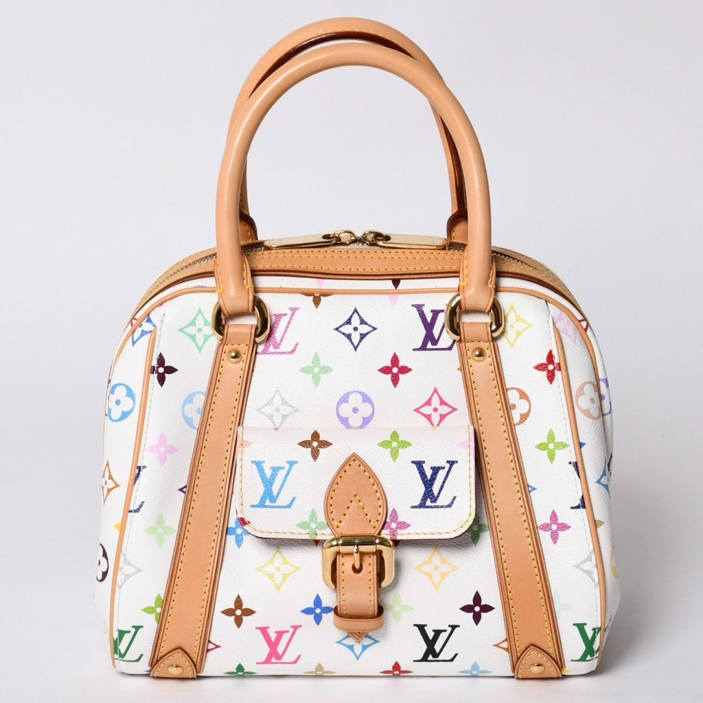 Louis Vuitton Priscilla Handbag Monogram Multicolor White Takashi Murakami