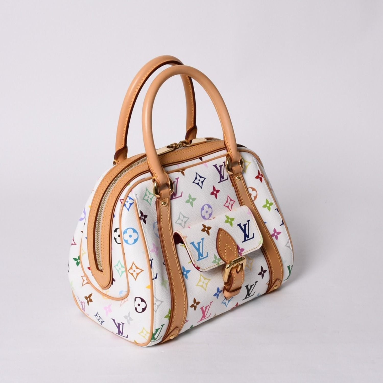 Louis Vuitton Priscilla Handbag Monogram Multicolor White Takashi Murakami — view 3