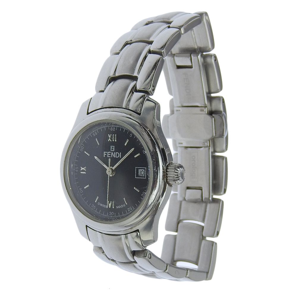 Fendi Orologi Stainless Steel Quartz Analog Display Black Dial Watch — view 2
