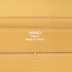 Hermes Dogon GM Veau Swift Joan Ambre Silver Wallet Yellow — view 8
