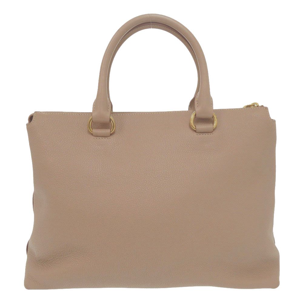 Prada 2-Way Gold Leather Cameo Cammeo Beige Shoulder Bag — view 2