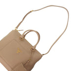 Prada 2-Way Gold Leather Cameo Cammeo Beige Shoulder Bag — view 4