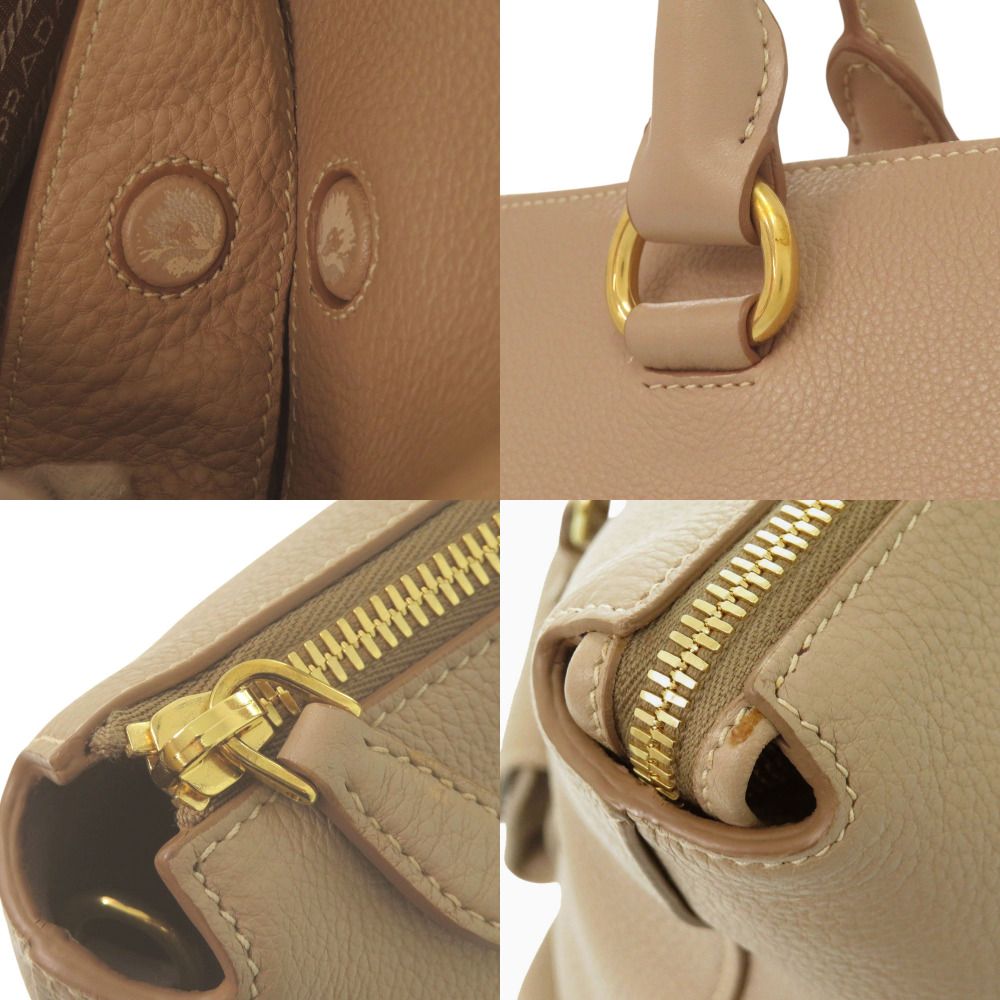 Prada 2-Way Gold Leather Cameo Cammeo Beige Shoulder Bag — view 7