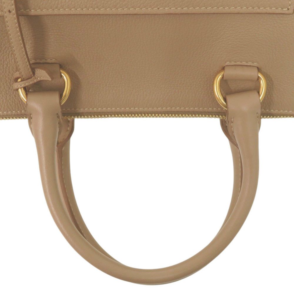 Prada 2-Way Gold Leather Cameo Cammeo Beige Shoulder Bag — view 6