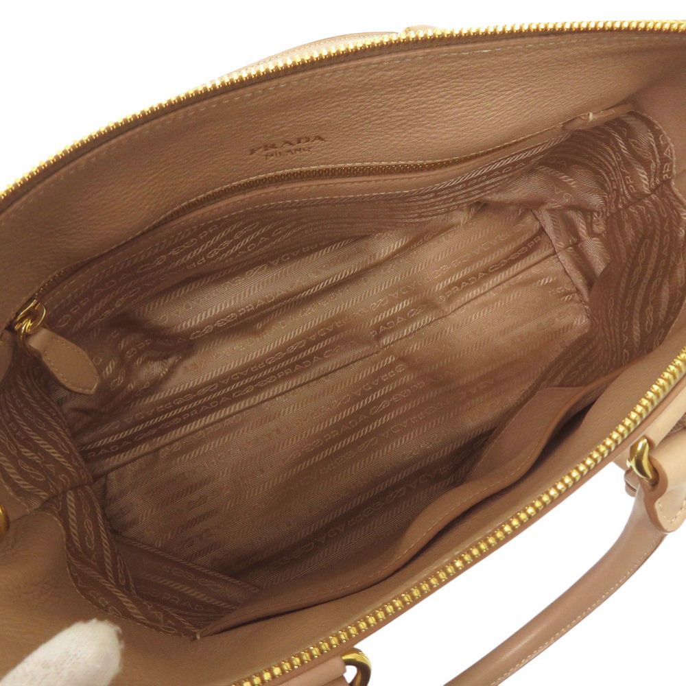Prada 2-Way Gold Leather Cameo Cammeo Beige Shoulder Bag — view 5
