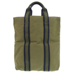 Hermes Fourre Tout Cabas Cotton Khaki Tote — view 2