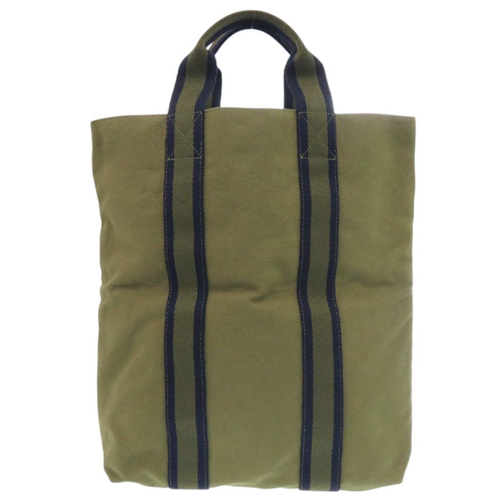 Hermes Fourre Tout Cabas Cotton Khaki Tote — view 2