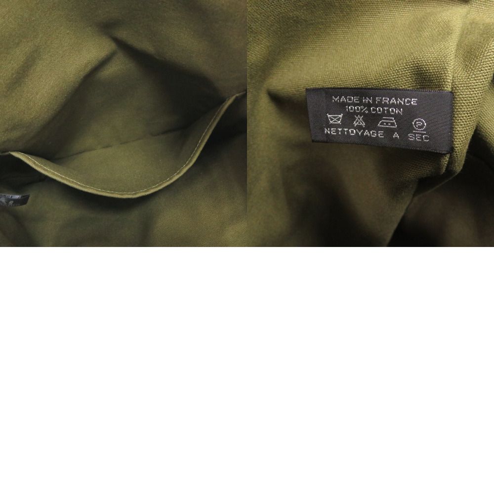 Hermes Fourre Tout Cabas Cotton Khaki Tote — view 7
