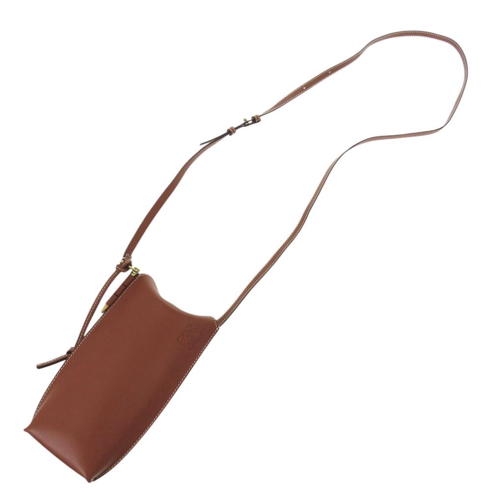 Loewe Gate Pocket Leather Brown Shoulder Bag — view 5