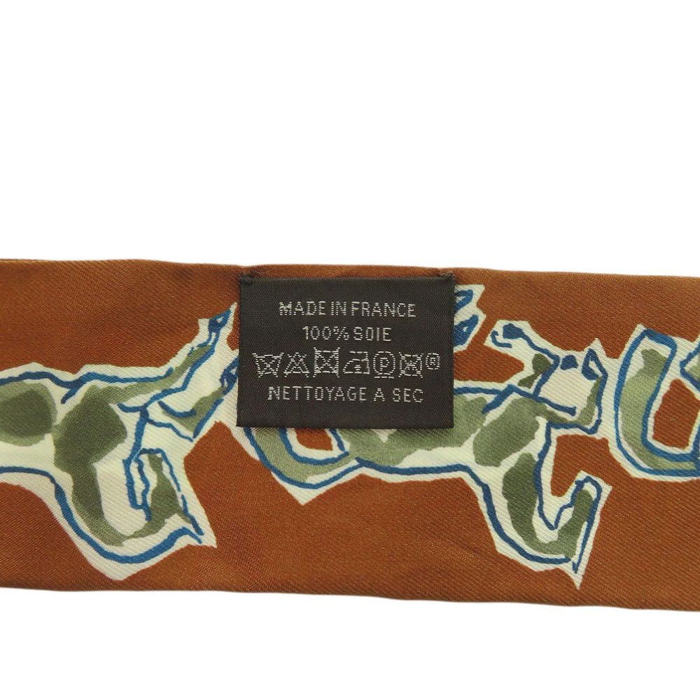 Hermes Twill Chevaux en Liberte Horse of Freedom Silk Caramel Khaki White — view 3