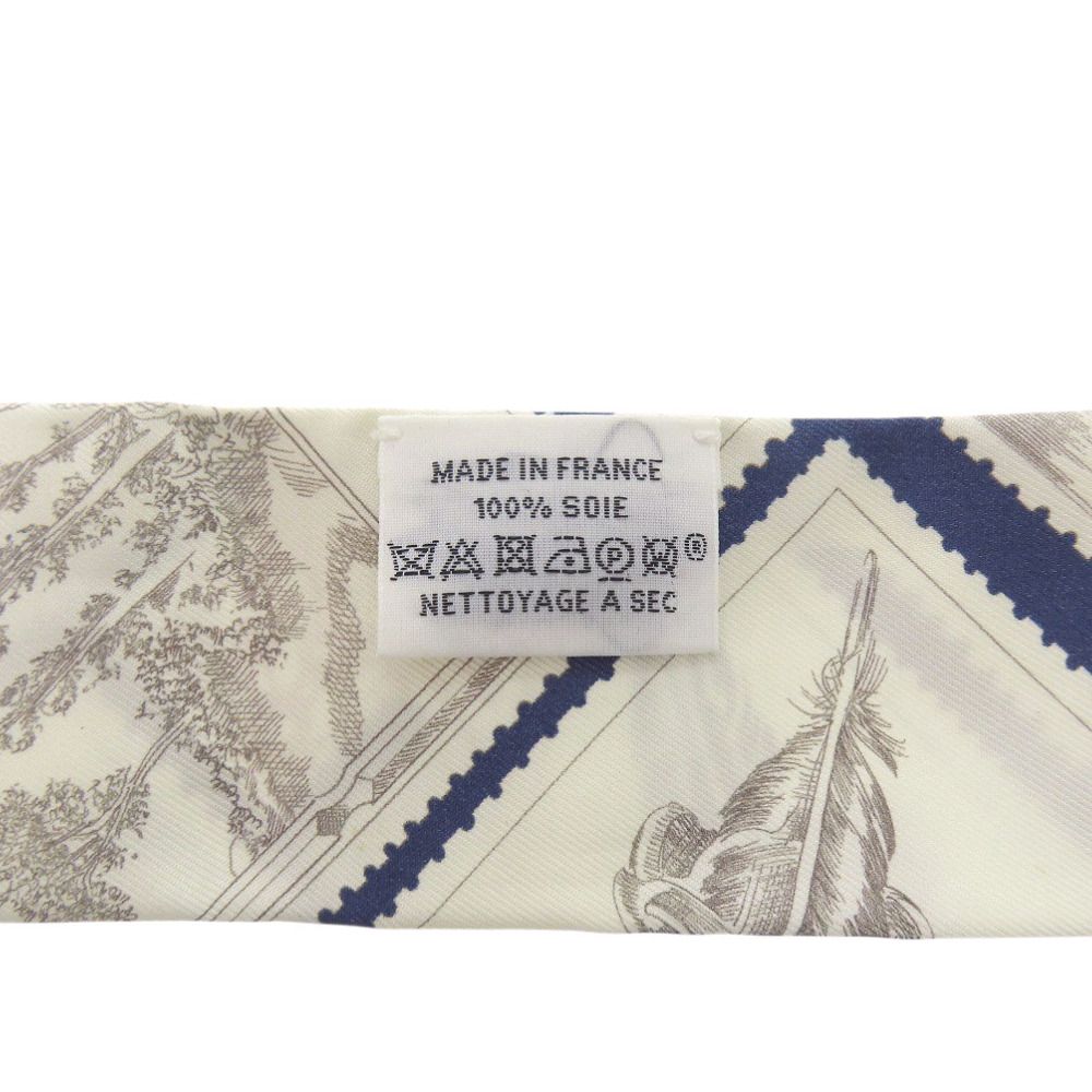 Hermes Twilly Faubourg Lover Silk Blue Marine Cles Mu Caramel Scarf — view 3