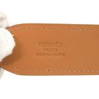 Hermes Etriviere Leather Bicolor Green White Silver Belt — view 5
