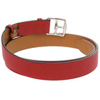 Hermes Etriviere Leather Red Silver Belt — view 2