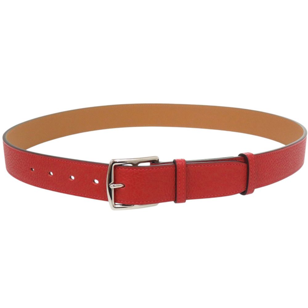 Hermes Etriviere Leather Red Silver Belt — view 3
