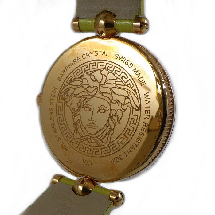 Versace Watch Venitas Vk7 Yellow Dial Leather Quartz Analog — view 4