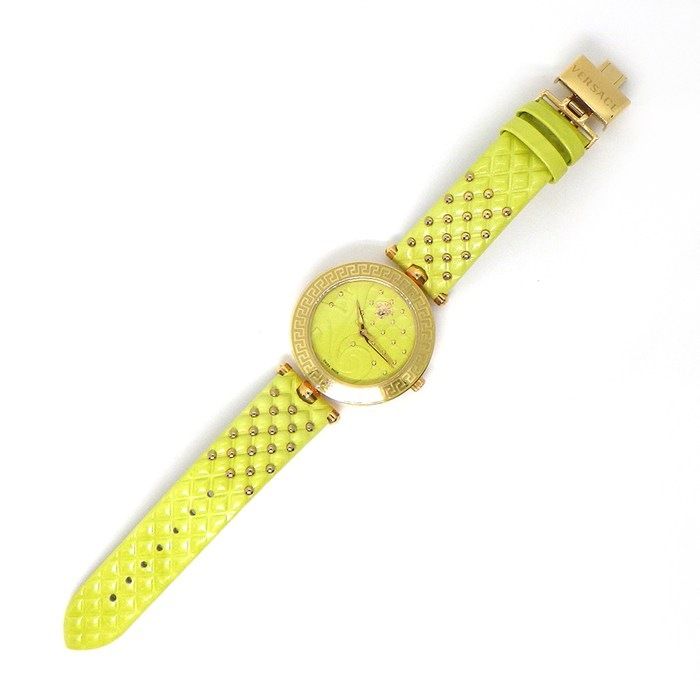 Versace Watch Venitas Vk7 Yellow Dial Leather Quartz Analog — view 3